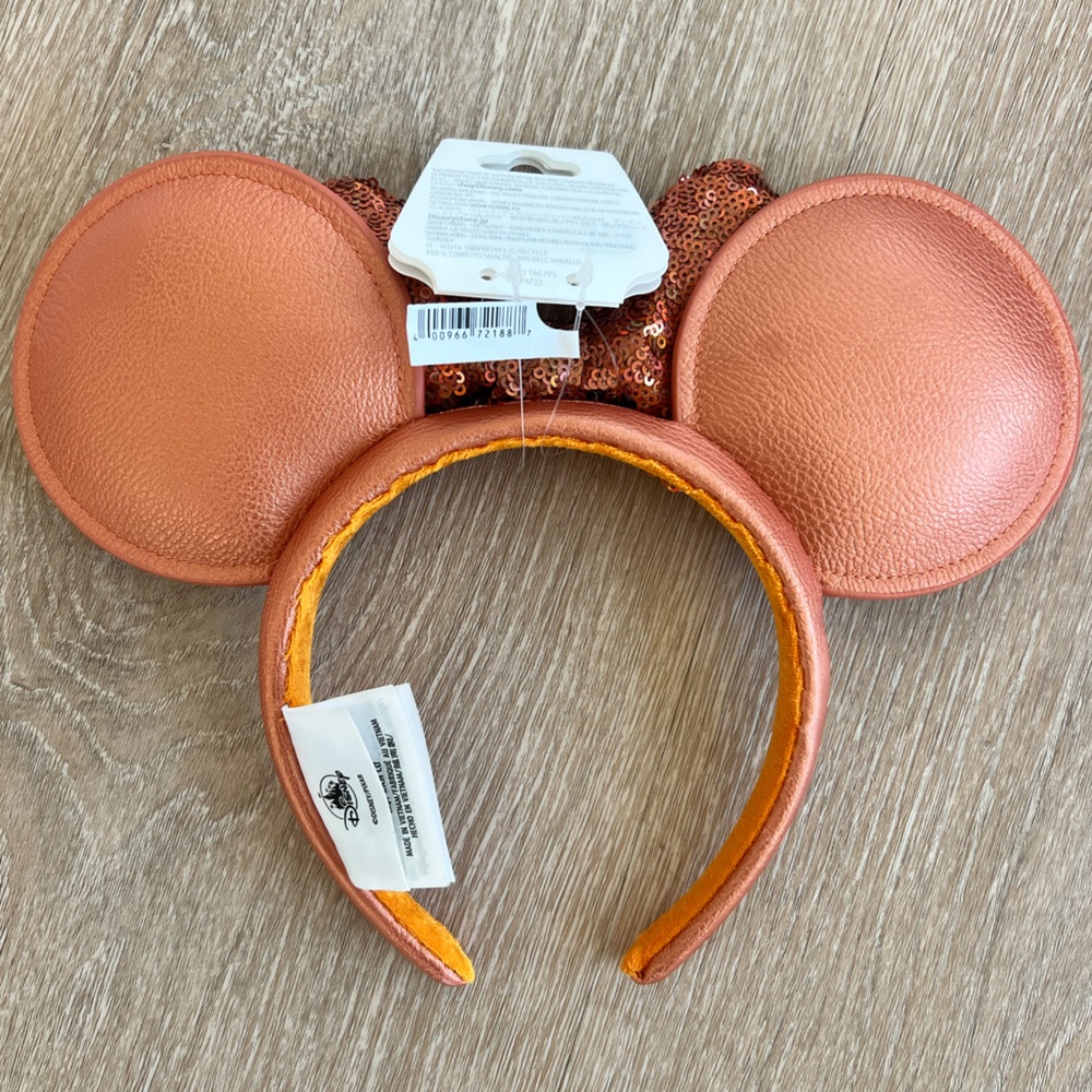 Disney Orange Sequin Minnie Mouse Ears Headband - Picture 3 of 5